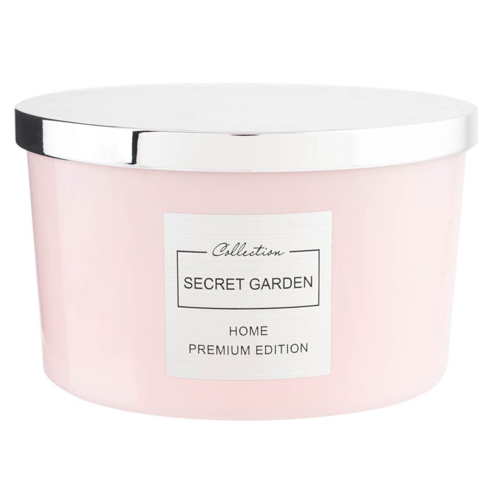 Home Premium Edition Metallic 3 Wick Candle - Secret Garden