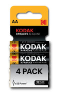 Kodak Xtralife Alkaline Battery AA (Pack of 4)