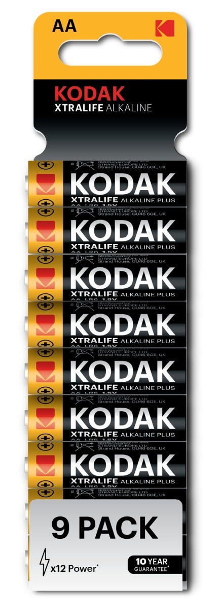 Kodak Xtralife Alkaline AA (Pack of 9)